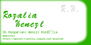 rozalia wenczl business card